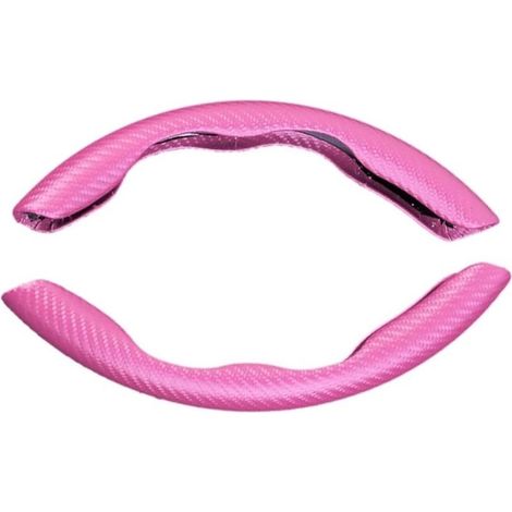 Pinkfarbener Lenkradbezug, 38 cm (15 Zoll), mit Antirutschbeschichtung und Carbonfaserstruktur (1/5)