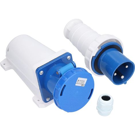 220-250V 63A IP67 Antipoussière, Cosses électriques de type IDC Antidéflagrant, étanche Prise Industrielle et Prise Exposée Prise de Courant Triphasée Jeu de Prises 3 Noyaux 63A 2P + E (1/5)