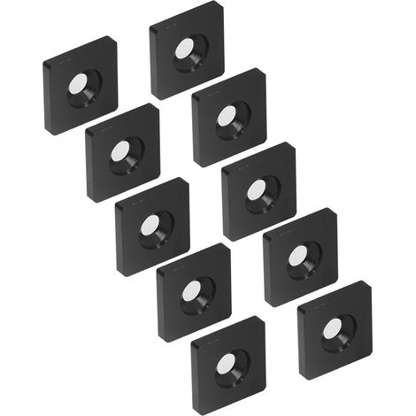Kit de 10 embouts de profilés pour système de canal, couvercle à trou unique, en alliage d'aluminium, noir (1/5)