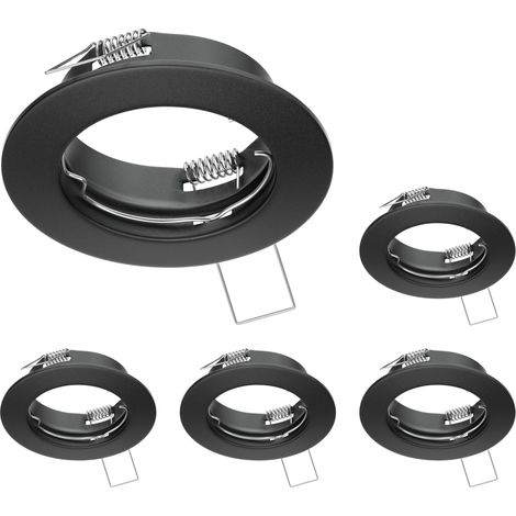 Set mit 5 runden, mattschwarzen LED-Scheinwerfergehäusen von FERE (1/2)