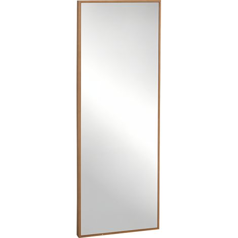 45x125cm Ganzkörper-Wandspiegel, großer rechteckiger Holzspiegel, moderner Stil für Wohn- und Schlafzimmer, Naturfarbe.