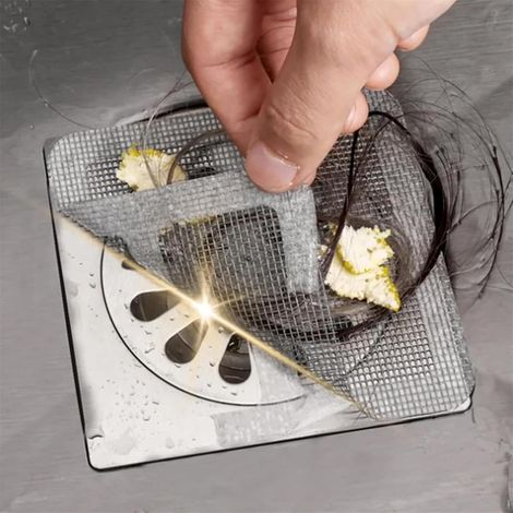 Lot de 20 autocollants jetables pour canalisations de douche, attrape-cheveux,autocollants en maille pour canalisations de douche,cache-canalisations (1/4)