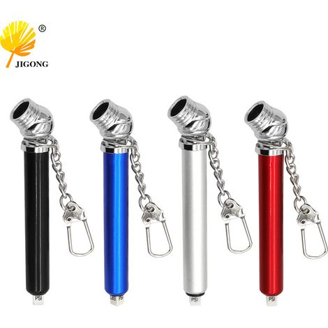 Mini manomètre de pression des pneus pour une mesure rapide de la pression, manomètre portable avec chaîne, interface à bouton-poussoir, robuste et durable (noir).