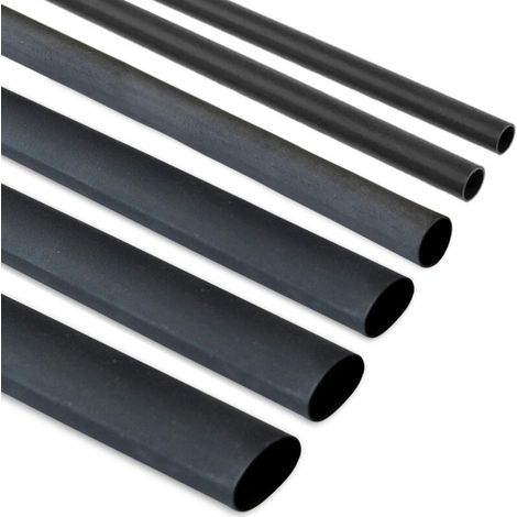 Tubo termorretráctil negro de 6 hebras, de 3,2 a 19 mm de diámetro y 1,20 m de longitud. (1/2)