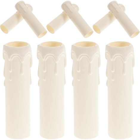 Lot de 20 Cache-douilles de Bougie en Plastique Léger et Étanche pour Lustres Rétro et Style Européen Motif Goutte D'eau Élégant (1/5)