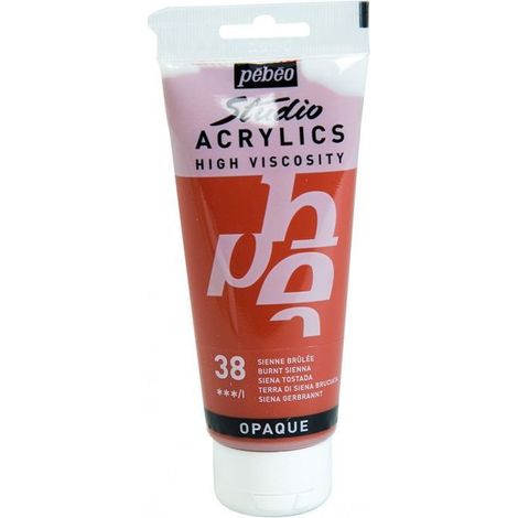 Peinture Acrylique - Pébéo - Studio - Sienne Brûlée - 100 ml - Satiné - Haute Viscosité (1/3)