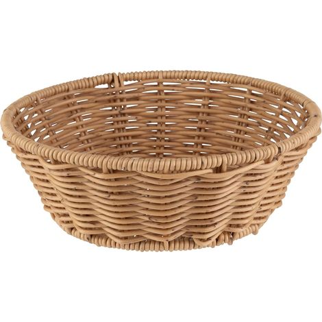 COVE runder, gewebter, beigefarbener Polypropylen-Korb, 20 cm Durchmesser, 7 cm hoch, für Brot/Lebensmittel