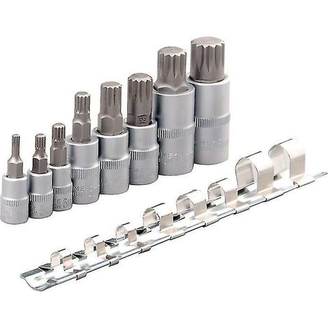 8 pièces 1/4 3/8 1/2 clé à douille Bits Set tournevis Bit voiture outils à main inviolable Torx étoile Bit douilles pour la réparation automatique (1/5)