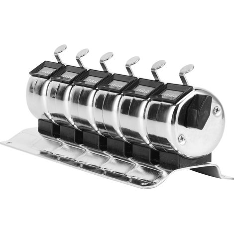 Compteur manuel mécanique en acier inoxydable 6 unités 4 chiffres pour décomptes et inventaires (1/5)