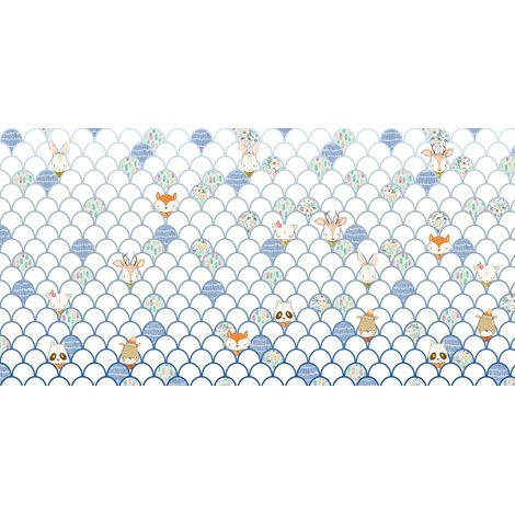Papier peint panoramique enfant Shelly Blanc (1/4)