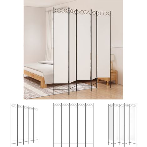 The Living Store - 5-tlg. Paravent Weiß 200x220 cm Stoff (1/5)