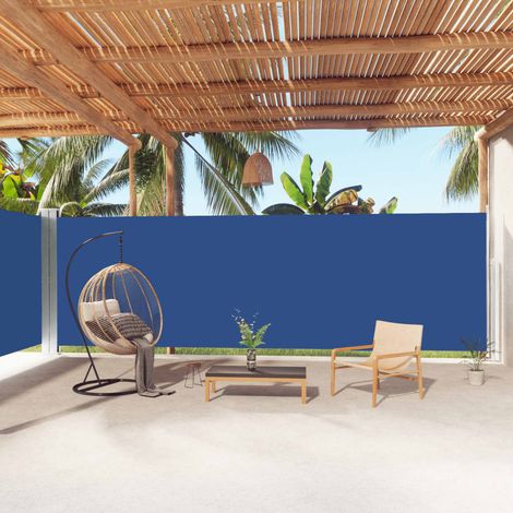Auvent latéral rétractable Paravent extérieur Brise Vue Rétractable pour Jardin, Balcon, terrasse Bleu 200x1000 cm NDTN5671913 MaisonChic (1/5)