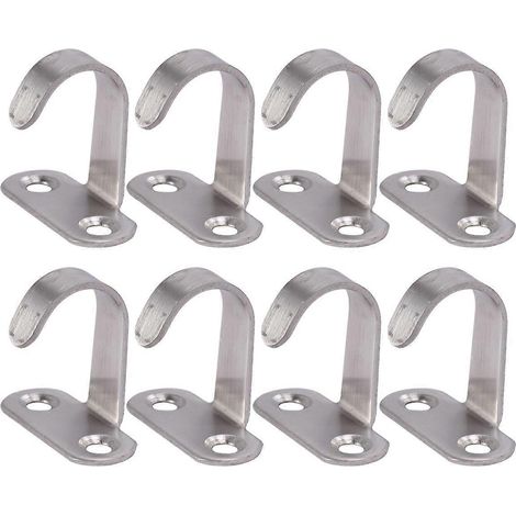 Lot de 10 crochets en acier inoxydable pour manteaux, chapeaux et penderies (taille M).-3.3X3X2cm-Silver (1/3)