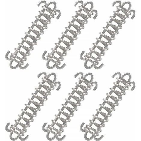 Description
6pcs Tente Corde Résistante, Boucle Corde Ressort en Acier Inoxydable, pour Bâche, Tente, Grille Métallique (1/4)