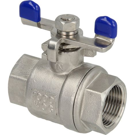 Robinet à bille avec poignée papillon 3/8 FF/FF inox