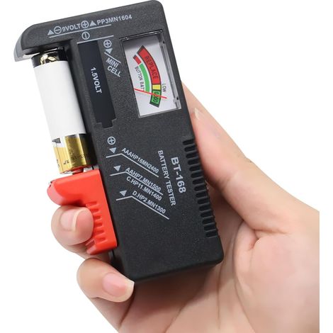 Testeur de piles pour toutes les batteries, piles bouton de contrôle AA, AAA, D, C, 9 V et 1,5 V - Pour un test précis de l'état de la batterie (1/5)