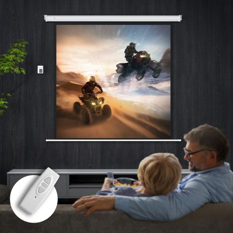 Écran de projection 176,5 x 176,5 cm (85 pouces) 1:1 HD 4K enroulable pour home cinéma, home cinéma et présentations de bureau (1/4)