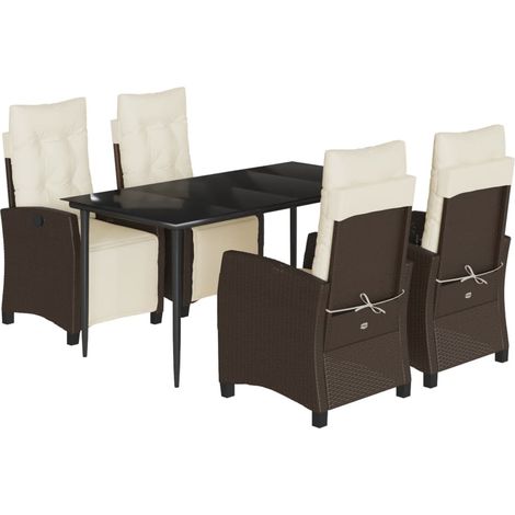 Maison Exclusive - Set comedor de jardín 5 piezas y cojines ratán (1/5)