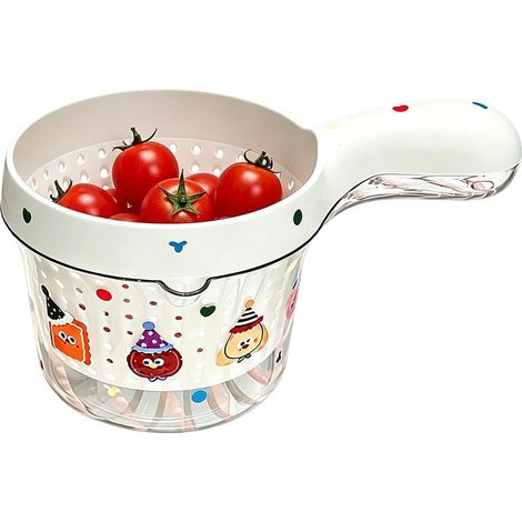 Berry Colander Double Layer Fruit Strainer Container Portable Kitchen Produce Rinser Basket Drain Bowl Strawberry Cherry Tomato Grape Washing Drainer Storage Organizer Durable Ventilated Washing (1/5)