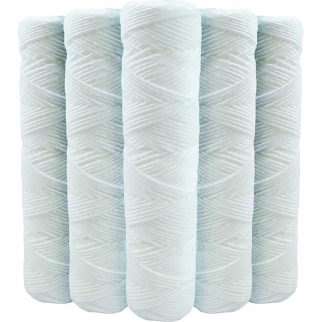 Toodo – Lot de 5 cartouches bobinées filtre à eau 9"3/4 – 5 microns – Anti-sédiments pour préfiltration – Compatible porte filtre 9"3/4 et 10"