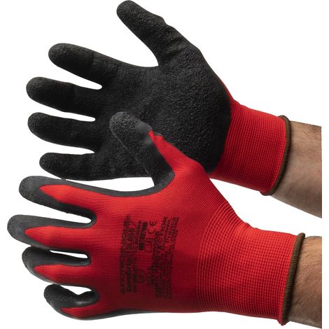 Gants tous travaux rouge et noir Taille 9 (1/3)