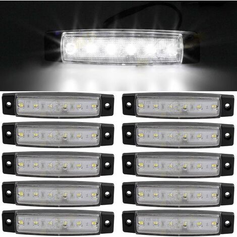 10 pcs 9,7 cm 6 LED côté 12V LED MARKER Remorque Feux de gabarit pour camion, marqueur lumière Ambre, partie arrière Feu de Gabarit, camion Cab Feux de gabarit, RV Convoi