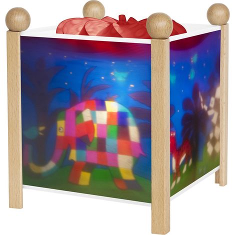 Veilleuse Lanterne Magique Couleur Bois Naturel Ampoule 12V 10W inclue Prise Electrique UK