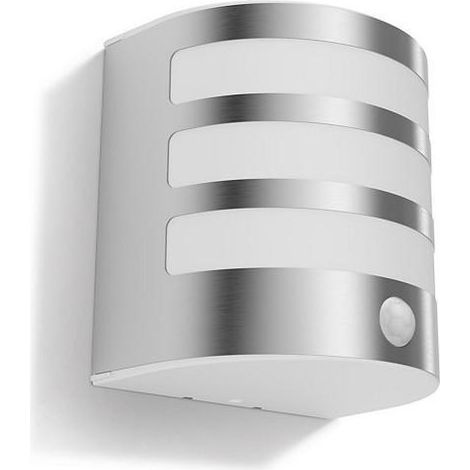 Philips LED Calgary Lampada da Parete per Esterni a LED con Sensore di Movimento, Acciaio Inox (1/4)