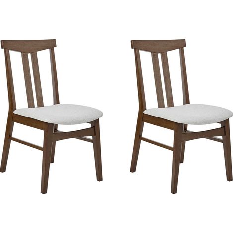 Set of 2 Dining Chairs AVALON Wood Light Grey