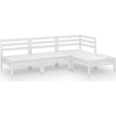 Maison Exclusive - Set Salotto da Giardino 4 pz in Legno Massello di Pino Bianco (1/5)