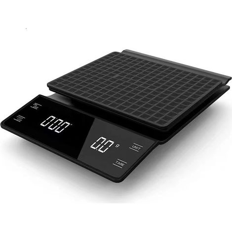 Balance de cuisine pour café avec minuteur, haute précision 3 kg 0,1 g, adaptée au café filtre, au café à la verseuse, etc., avec écran LCD rétroéclairé. (1/5)