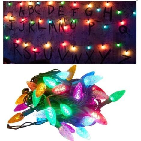 Led Cordes Guirlande Lumineuse Batterie Lumières pour arbres de Noël Batterie multicolore Décoration de Noël intérieure/extérieure 50 LED (1/5)