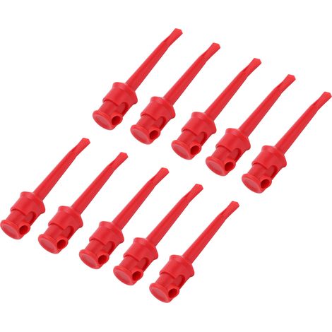 10 J.30007 crochets de test pour multimètre, crochets de test électroniques soudés pour les tests de tension et l'inspection générale des circuits (rouge). (1/5)