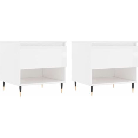 Maison Exclusive - Couchtische 2 Stk. Hochglanz-Weiß 50x46x50 cm