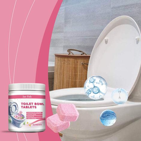 Brausetabletten zur Toilettenreinigung für Badezimmer – Desodorierung, Fleckenentfernung und Reinigung der Toilette – 12 Stück -- DE (1/5)