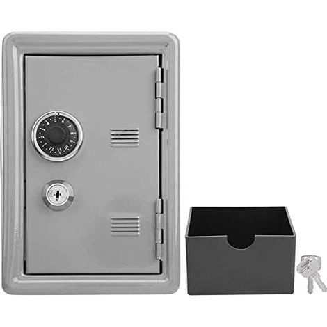 Boite A Clefs,Placards à CléS Enfants Mini Mini CLÉ Stockage Stockage Simulation BOÎTE Safe SOABLE avec CLÉ Lockage Bijoux DE Bijoux CASSER MÉTAL L'INNOVATION PRÉSENTE (Size : Gray) (1/5)