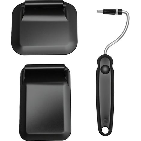Ensemble de spatules à angle réglable en plastique, résistant à la chaleur, outil de cuisine sûr pour retourner, remuer, trancher, servir, léger, portable, noir (1/5)