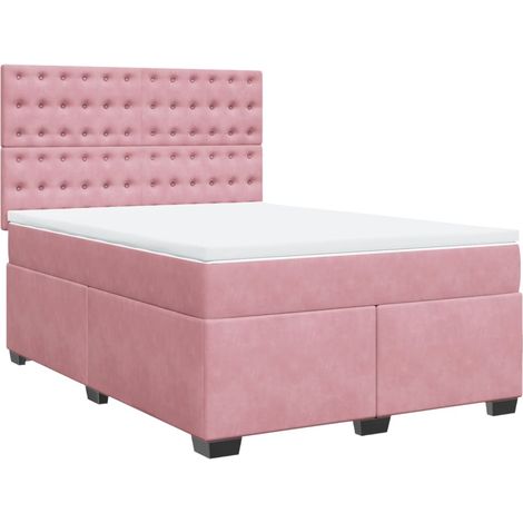 Maison Exclusive - Giroletto a Molle con Materasso Rosa 140x190 cm in Velluto