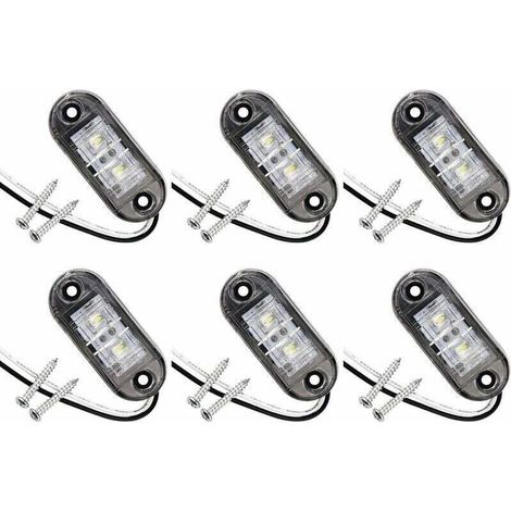 Set mit 6 LED-Seitenmarkierungsleuchten für Auto, Anhänger, Wohnmobil, Wohnwagen, Fahrrad, Motor