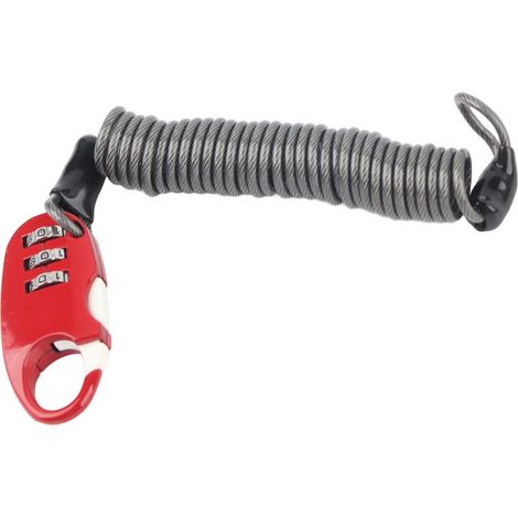 Chaîne antivol pour vélo, câble en acier, résistante à l'usure, rouge, portable (1/5)