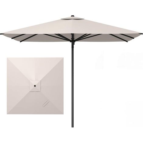 RELAX4LIFE Parasol de Jardin Exterieur, 3 x 3 M, Parasol de Terrasse, avec Structure Métallique, Mât Démontable, Sangles, Réglage de la Hauteur, pour Balcon, Terrasse, Patio, Café, Sans Base (1/2)