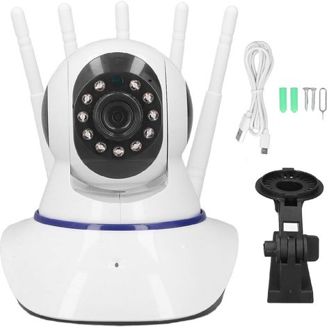 Caméra de surveillance HD 1080P vision nocturne infrarouge angle 360° ajustable WiFi sans fil CCTV sécurité (1/5)