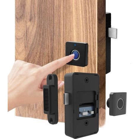 Serratura biometrica con riconoscimento delle impronte digitali 10/20, serratura intelligente per porte con impronte digitali, serratura per armadietti, per cassetti, guardaroba (20 impronte digitali)