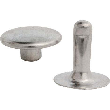RIVETTO NICHELATO CON TESTA MASCHIO/FEMMINA N. 33  - pz 50  - Blister Koncreto