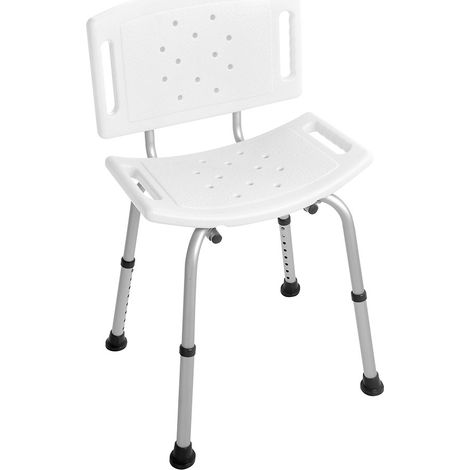 Sedia per Doccia Alluminio Regolabile Forata Vasca Bagno Disabili Anziani 100Kg (1/2)