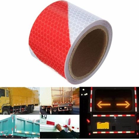 Trade Shop - 25 Meter Reflektorklebeband Auto Red Truck Hohe Sichtbarkeit - (1/3)