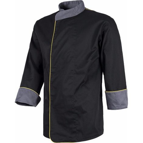 Chaquetilla de cocina combinada antimanchas WORKTEAM Servicios B9240 XXL Negro+Gris+Amarillo A.V. (1/3)