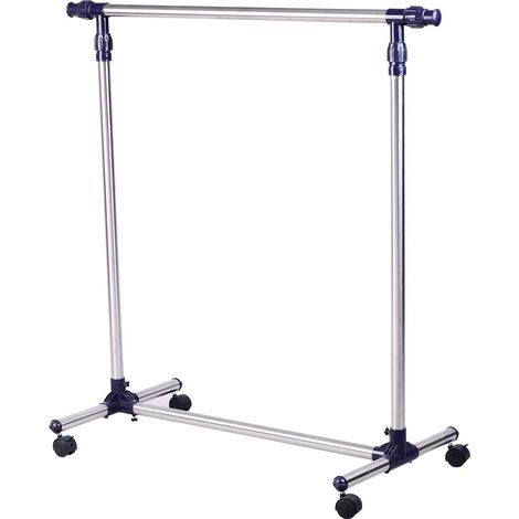 Portant à vêtements sur roulettes, tringle réglable en hauteur et extensible, étagère à linge, penderie autoportante pour l'entrée, acier inoxydable, 86 x 45 x 95 cm