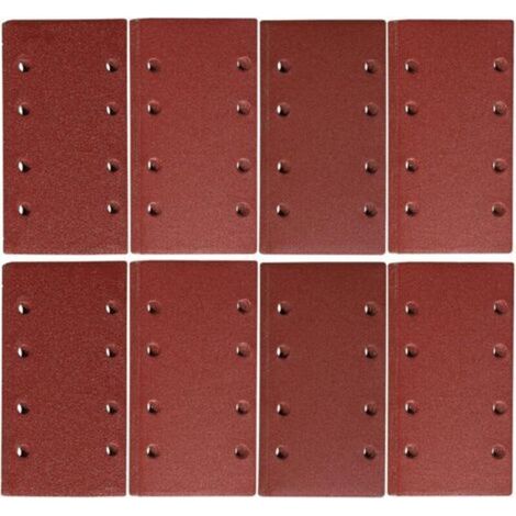 50 Pièces Papier a Poncer, 95 X 185mm Feuilles Abrasives 40/60/80/120/240 Grains Abrasives Papier pour Ponceuse Vibrante Polir et Enlever La Rouille (1/4)
