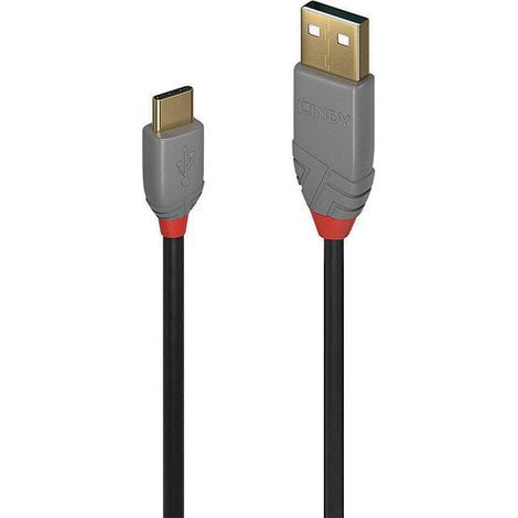 Cable USB A a USB C LINDY 36885 Negro 50 cm (1/2)